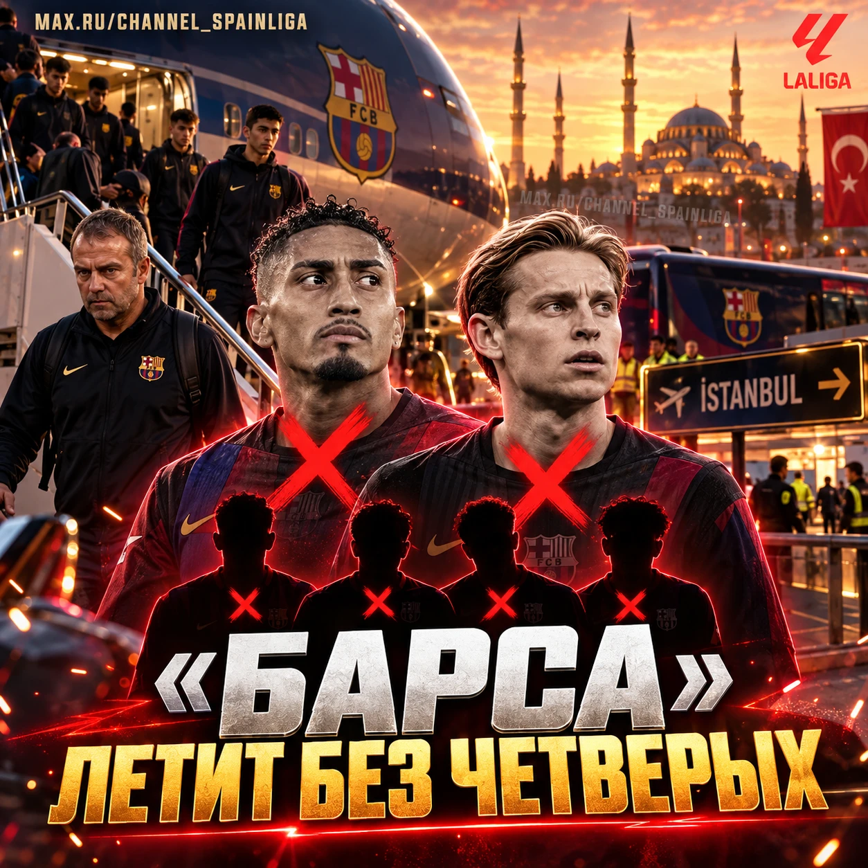✈️ «БАРСА» БЕЗ ЧЕТВЕРЫХ