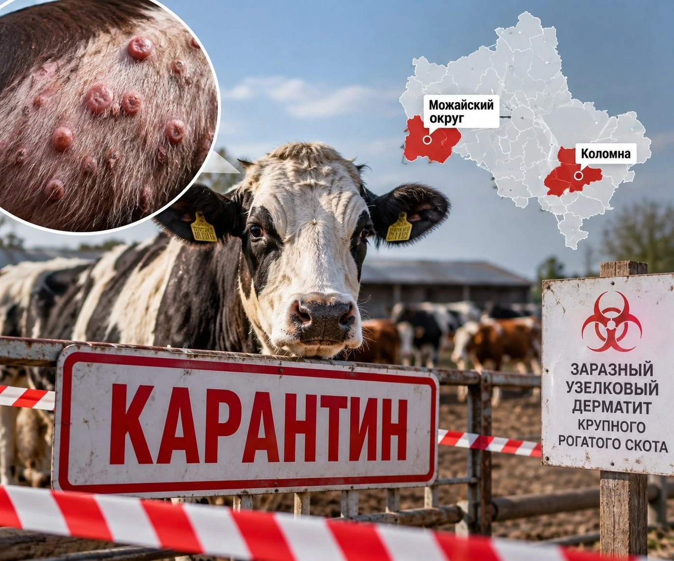 В Коломне и Можайске объявили карантин из-за опасной болезни коров!