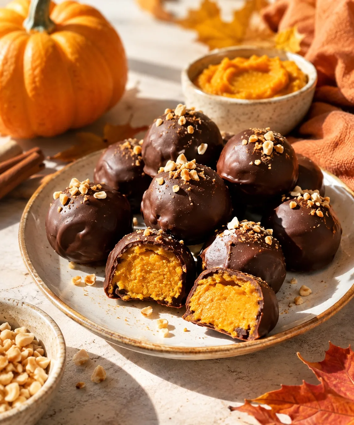 🎃 Тыквенные трюфели с арахисовой пастой 😋