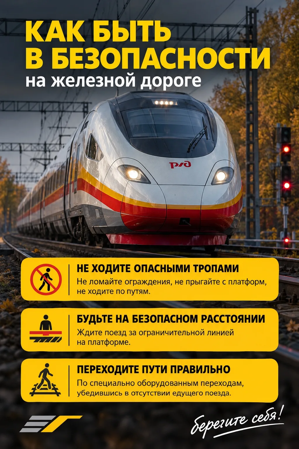 📍Безопасность на железной дороге начинается с каждого из нас.