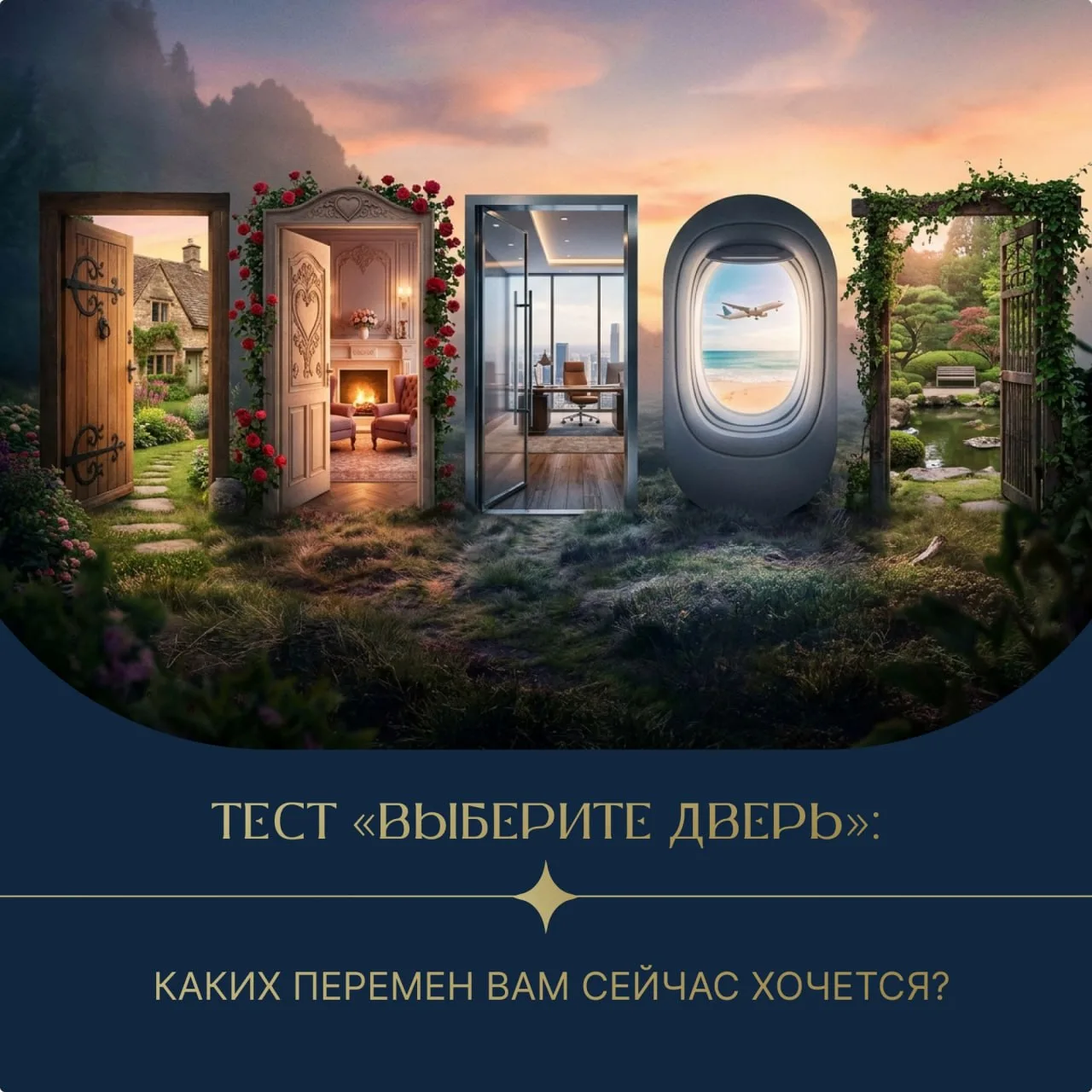 ТЕСТ «ВЫБЕРИТЕ ДВЕРЬ»: КАКИХ ПЕРЕМЕН ВАМ СЕЙЧАС ХОЧЕТСЯ? 🚪✨