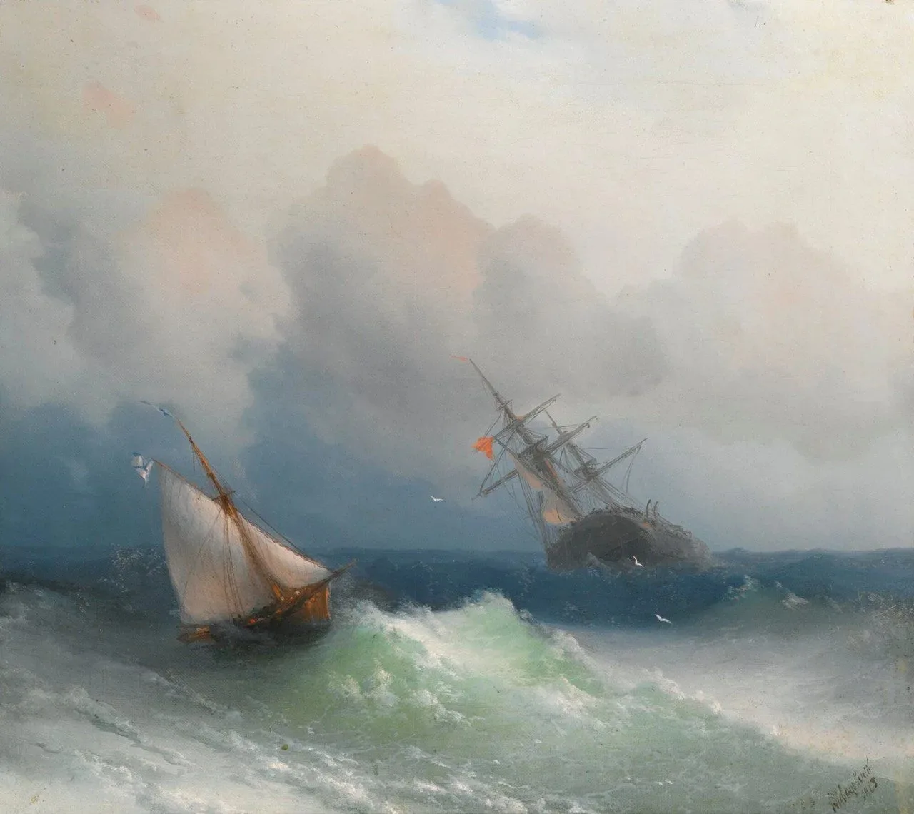 «Два корабля в море», 1863.