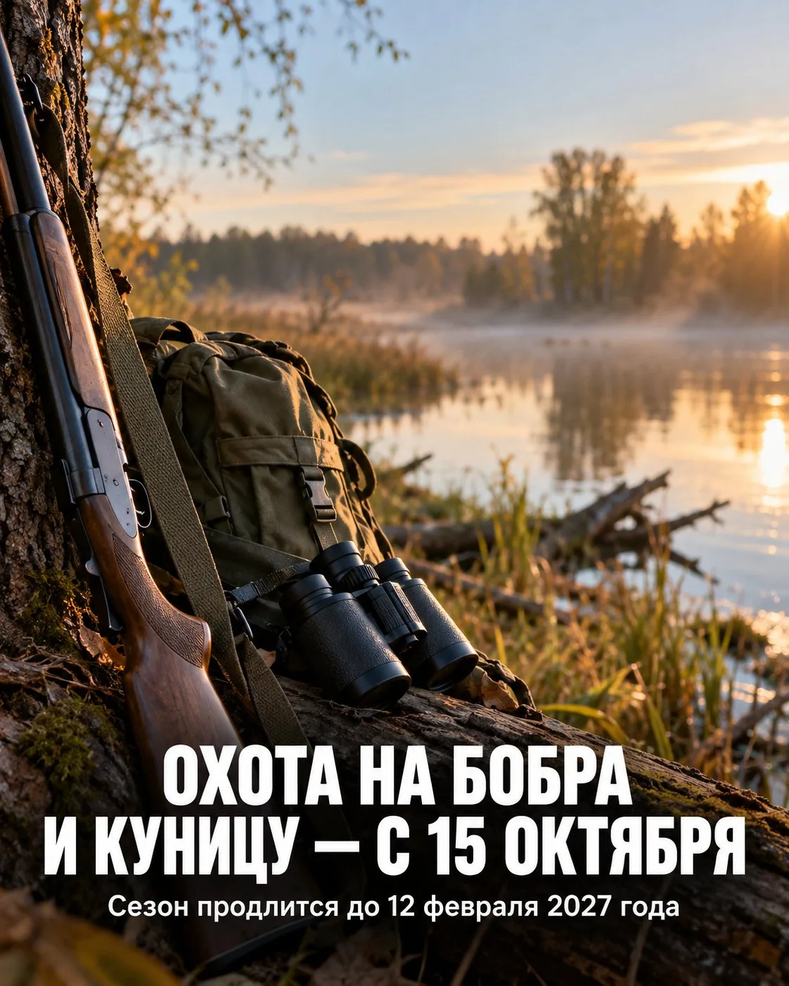 🦫 С 15 октября в Липецкой области откроется охота на бобра и куницу