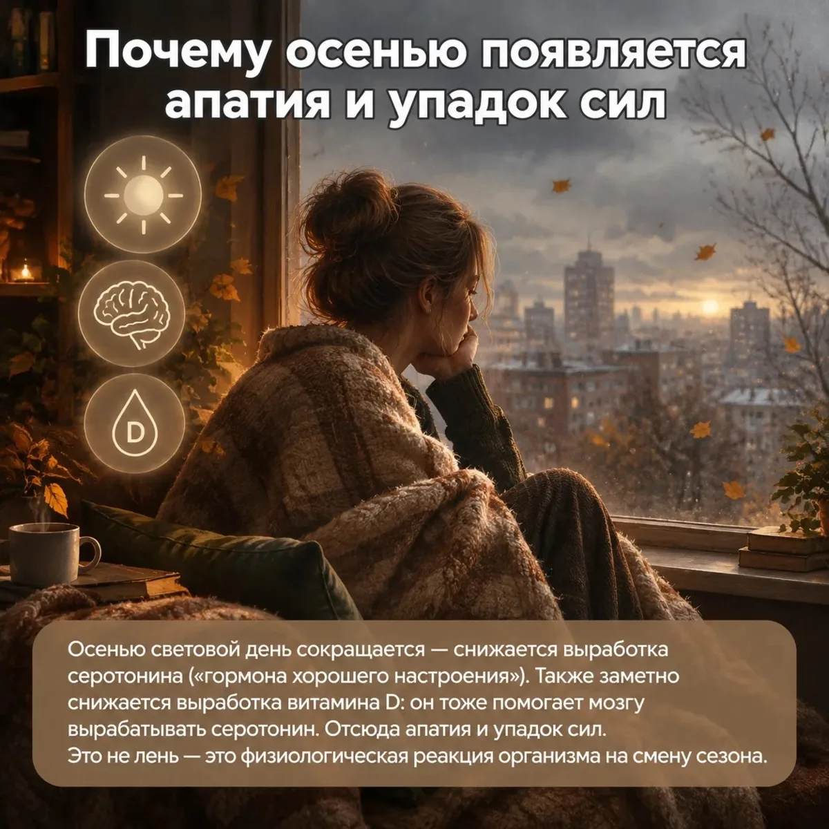 🍁 Апатия и нежелание вставать с кровати? Это не лень, это – осень
