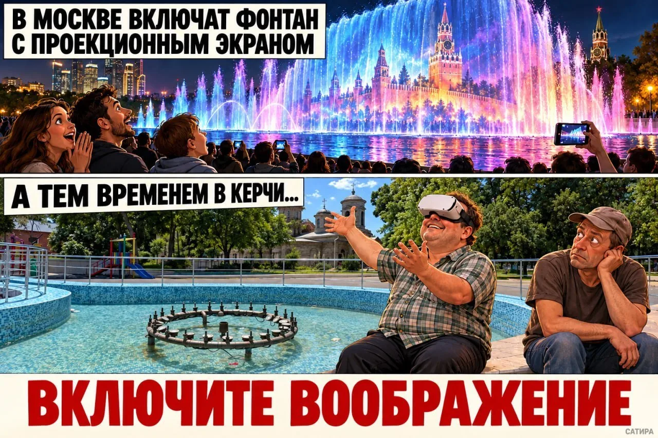 ⛲️ Пока в Москве любуются гигантским фонтаном, в Керчи есть о чём помечтать… 😏