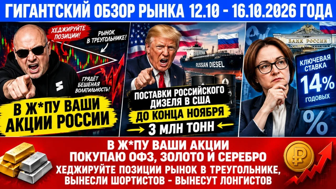 ❗️⚡️ГИГАНТСКИЙ ОБЗОР РЫНКА / В Ж*ПУ ВАШИ АКЦИИ / ПОКУПАЮ ОФЗ, ЗОЛОТО И СЕРЕБРО / ХЕДЖИР...
