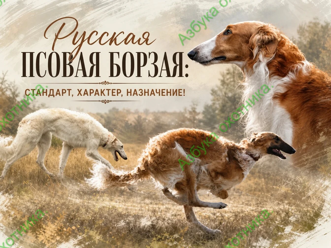 Русская псовая борзая: стандарт, характер, назначение!