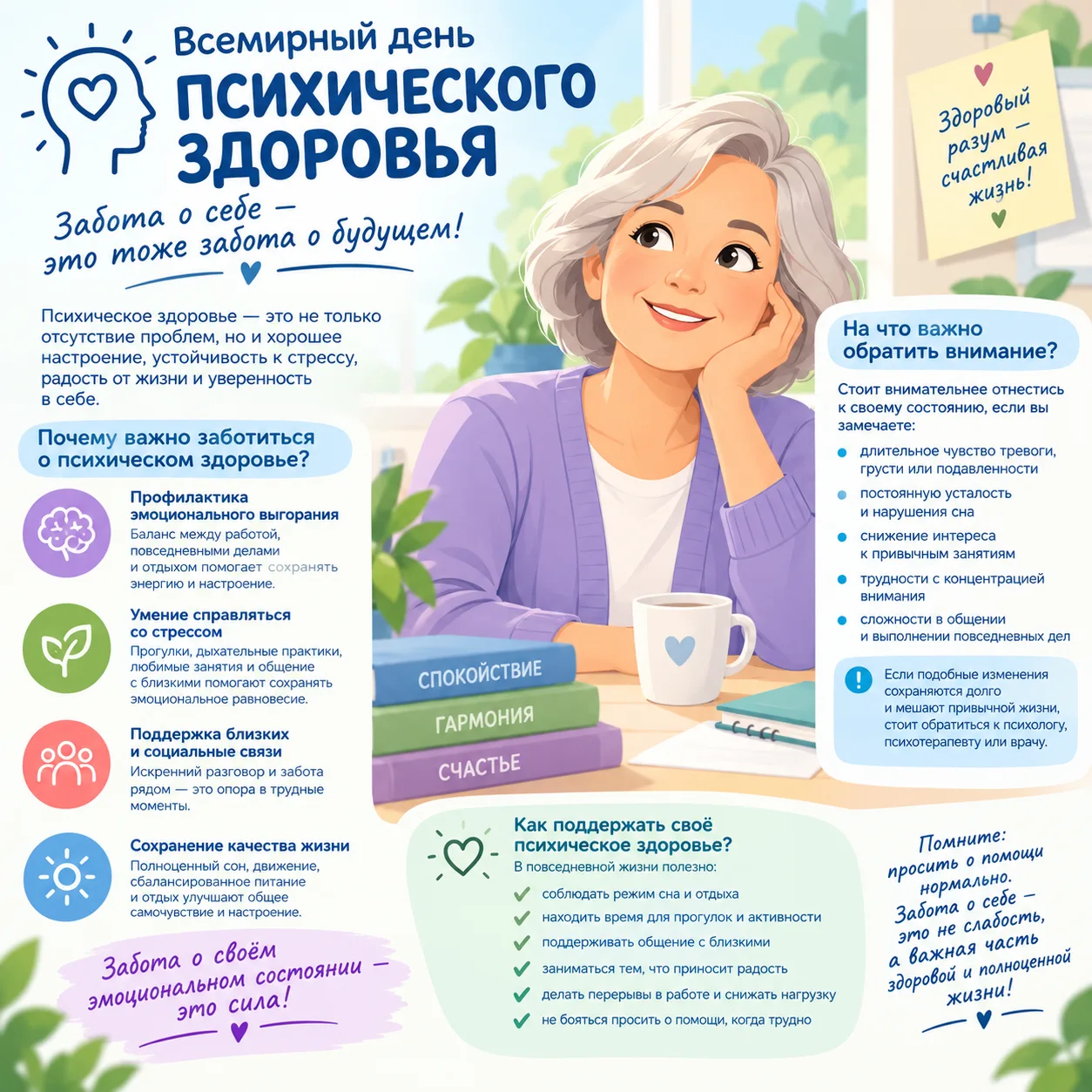 Всемирный день психического здоровья: почему важно заботиться о своём эмоциональном сос...