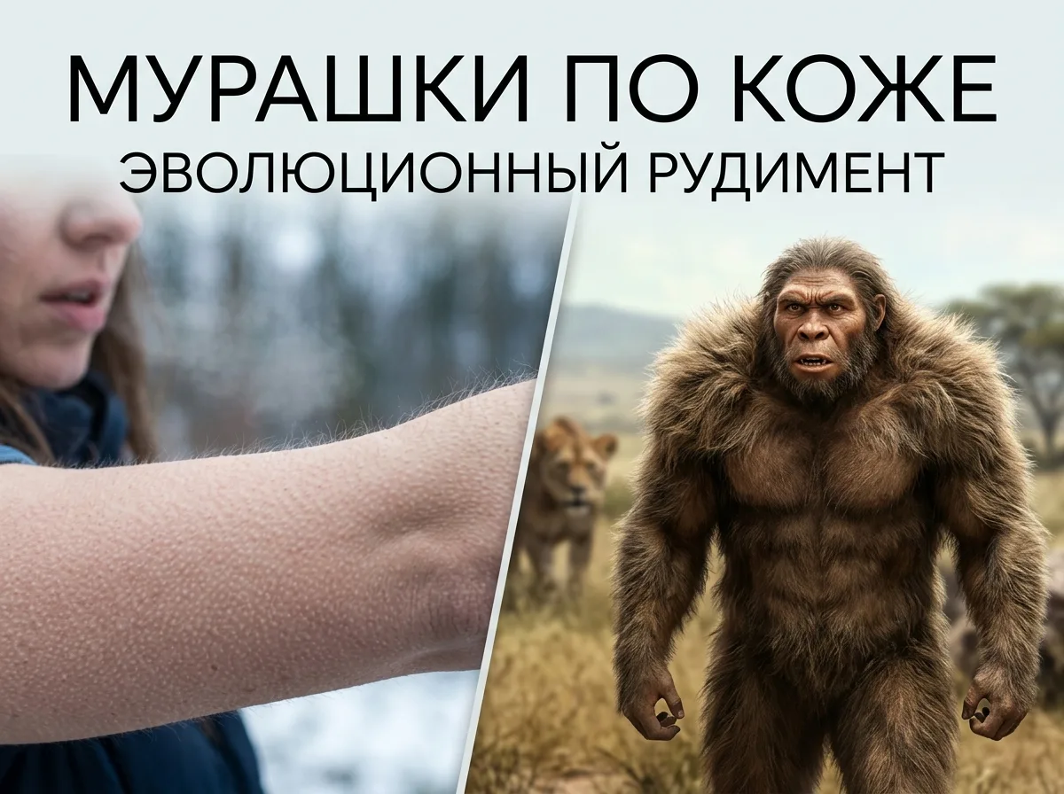 Мурашки по коже: Зачем эволюция оставила нам этот странный «шерстяной» рудимент 🥶🧬⚡️