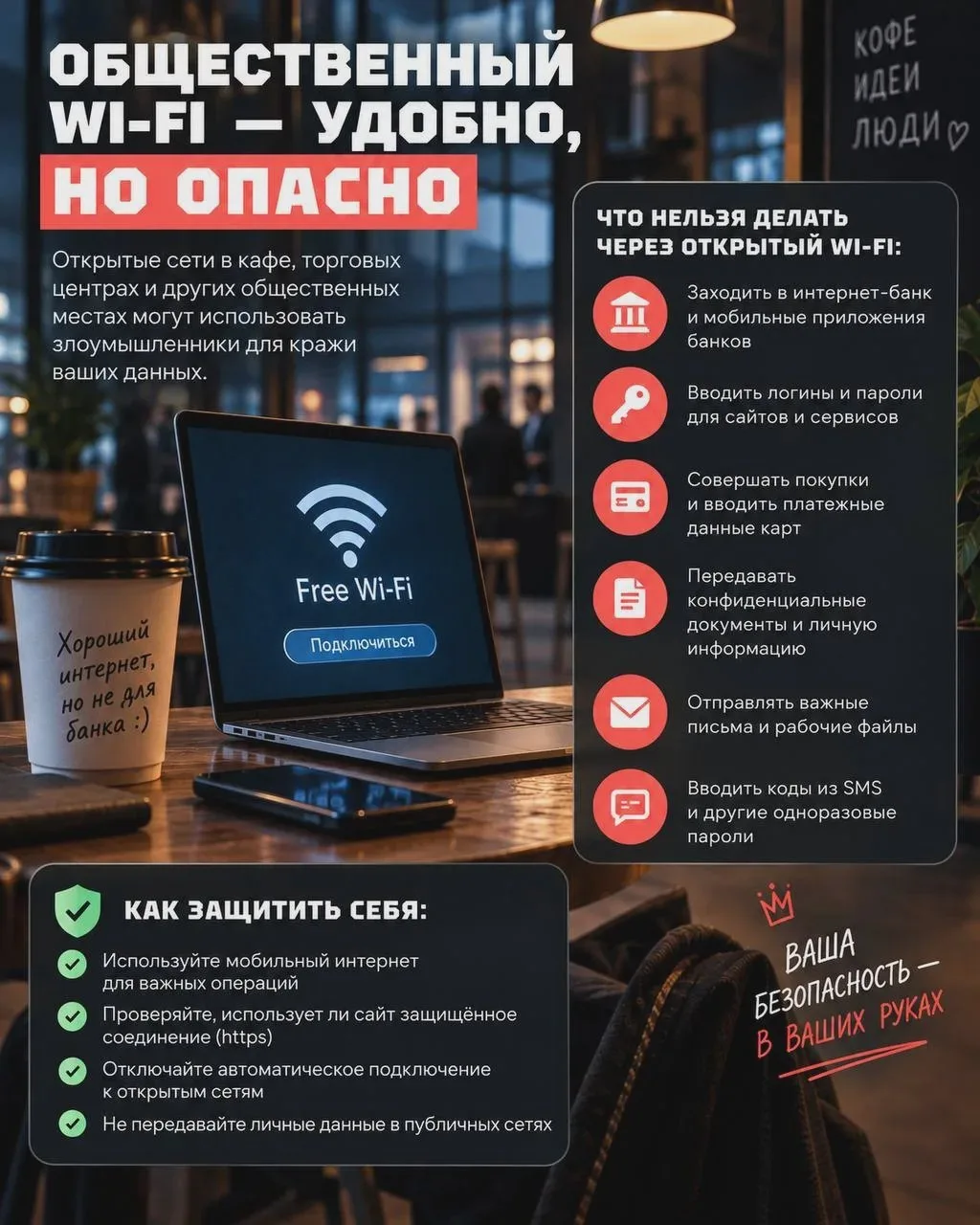 📱 Воронежцам рассказали об опасных действиях в общественном Wi-Fi
