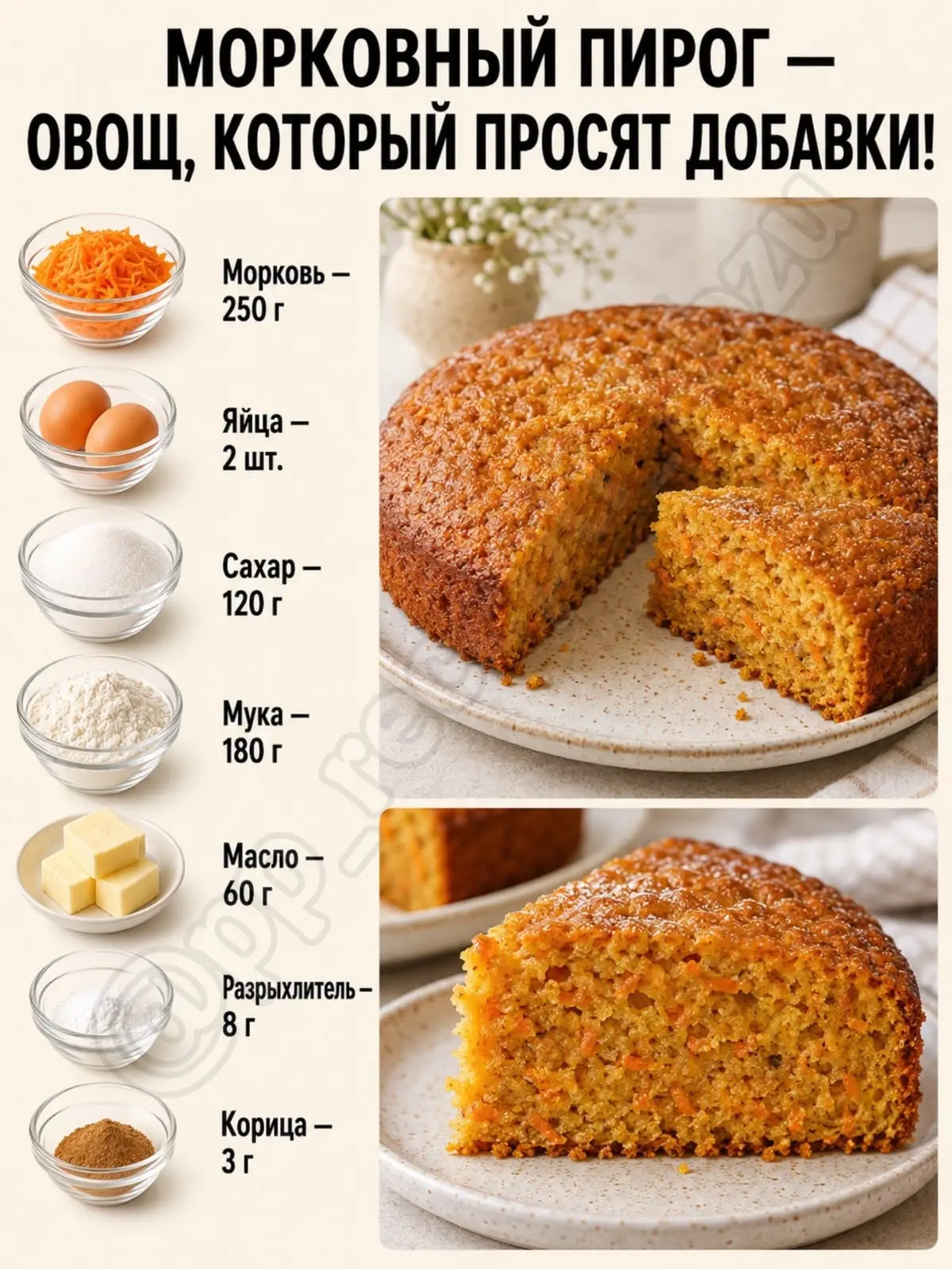 Морковный пирог
