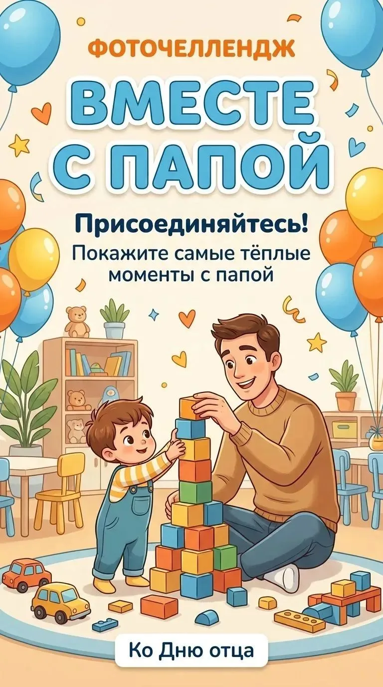 📸 Внимание! Запускаем душевный фоточеллендж «Вместе с папой»! 📸✨