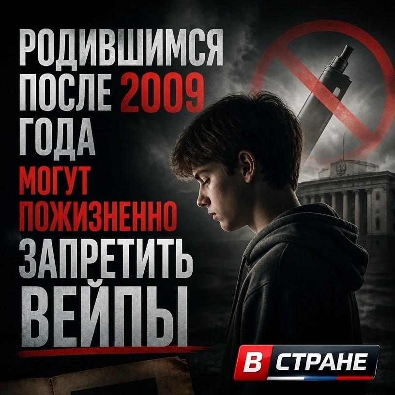 👀 В России обсуждают полный запрет продажи электронных сигарет для всех, кто родился п...