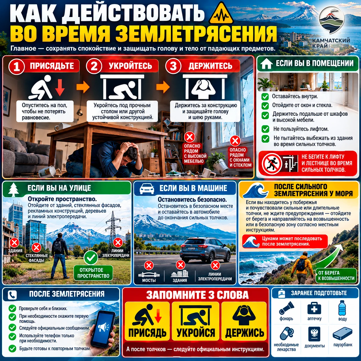 🚨 Землетрясение может случиться в любой момент. Вы знаете, что делать?