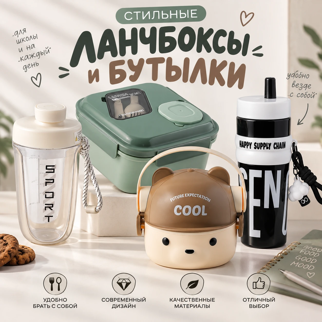 🥪 ЛАНЧБОКСЫ И БУТЫЛКИ ОТ КОКОС! 🧃