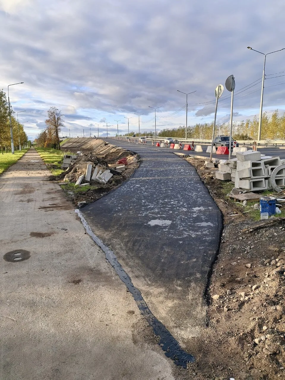 Перед железнодорожным мостом в Александровке появилась пешеходная дорожка