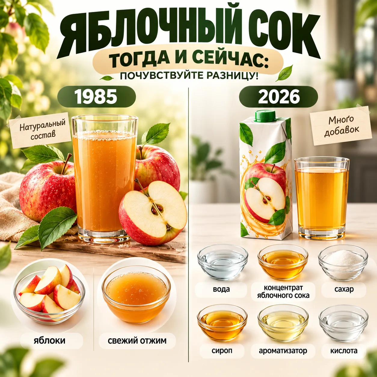 🍎 ЯБЛОЧНЫЙ СОК: 1985 vs 2026. Что же изменилось за 40 лет?