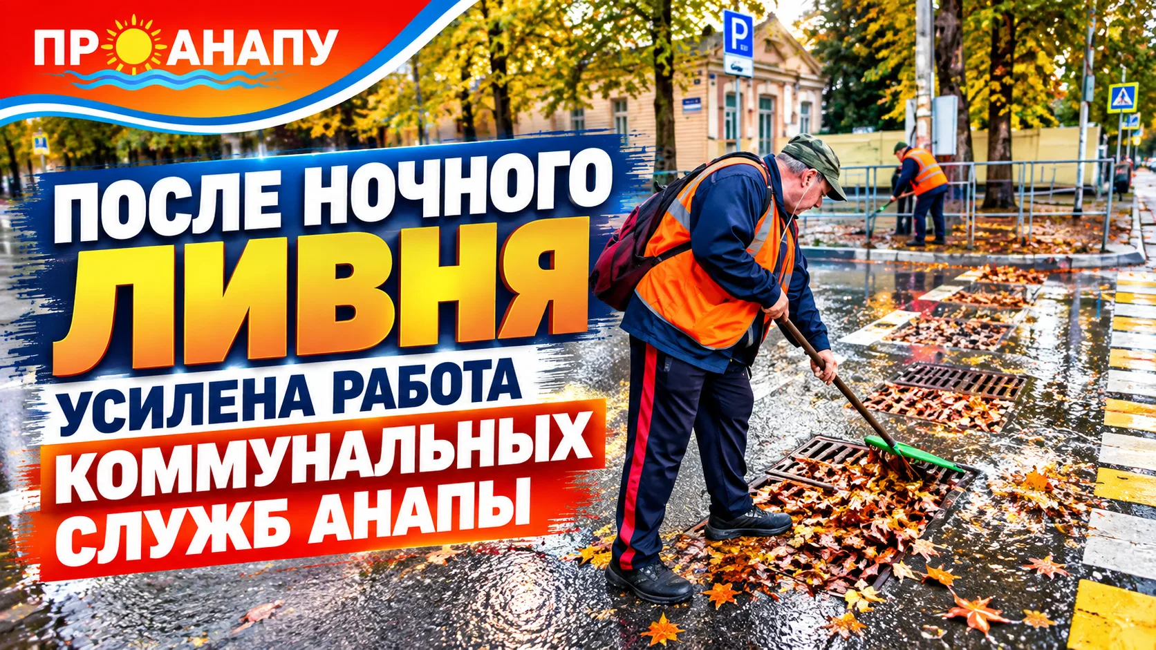 После ночного ливня коммунальные службы Анапы работают в усиленном режиме