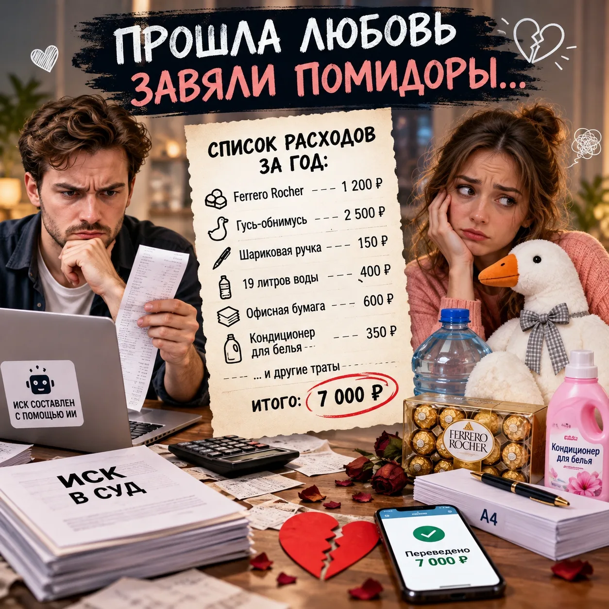 😂 Любовь прошла, а Гусь-обнимусь остался в списке долгов!