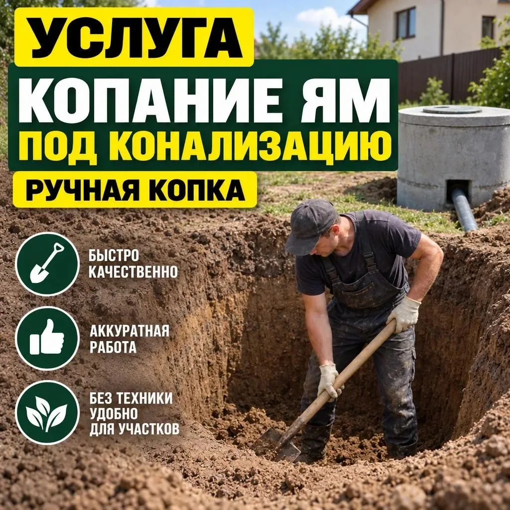 Ручные земляные работы (ямы под канализацию)
