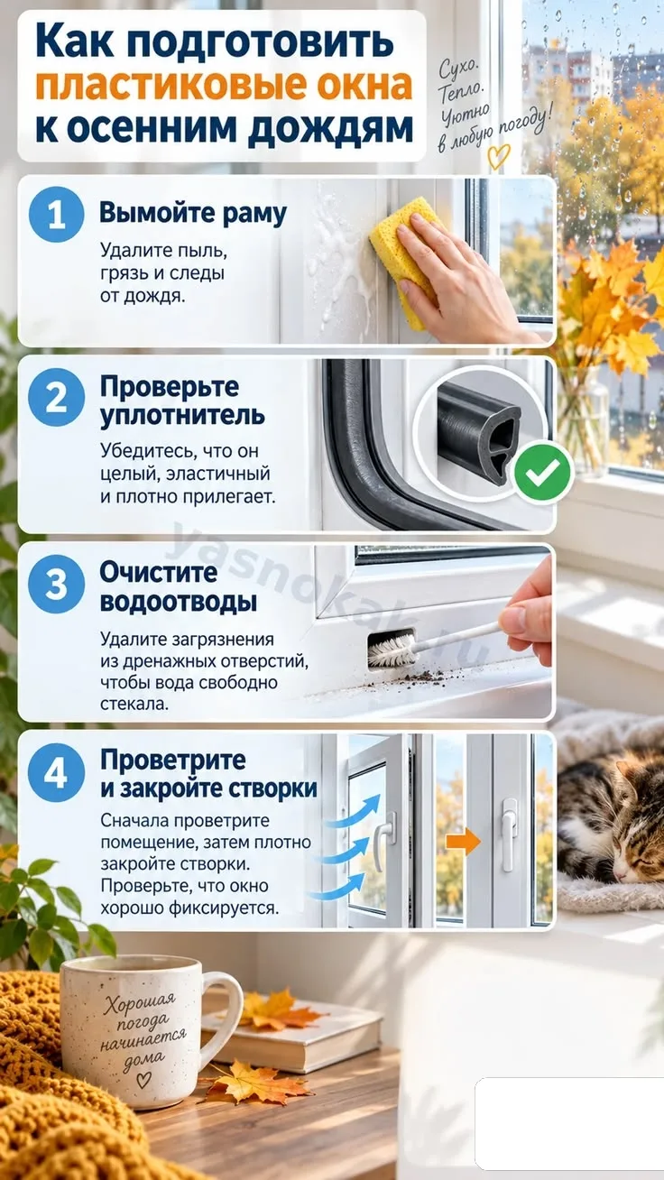 🌧️ Отопительный сезон идет, но осенние дожди могут проверить ваши окна на прочность.