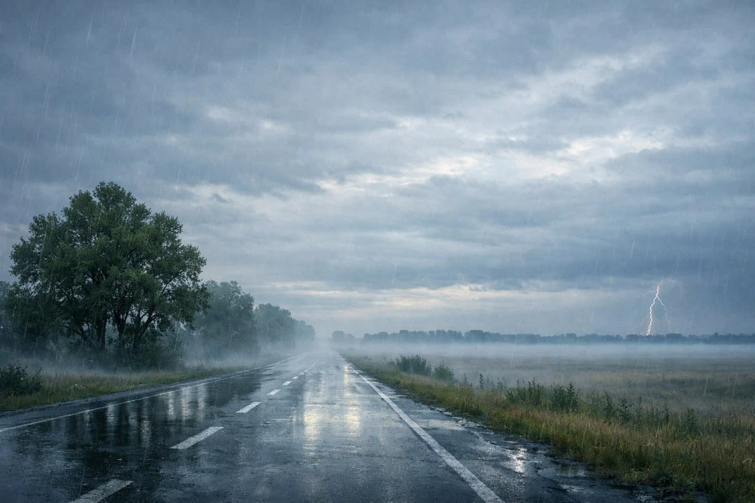 🌧⛈ Завтра в ДНР ожидается кратковременный дождь, гроза, туман.