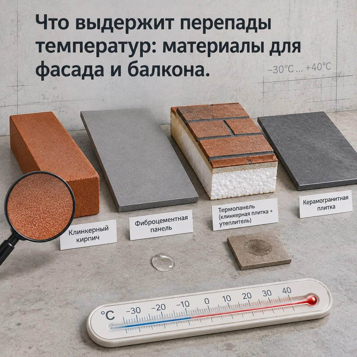 От +40 до -30: какие материалы выживут на фасаде и балконе 🌡️🏗️