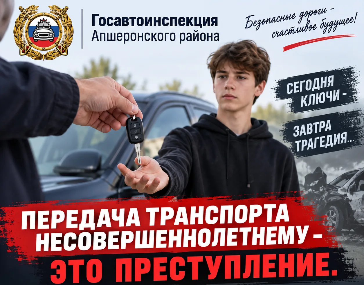 ❗️Передача транспорта несовершеннолетнему — это не забота, а уголовное преступление❗️