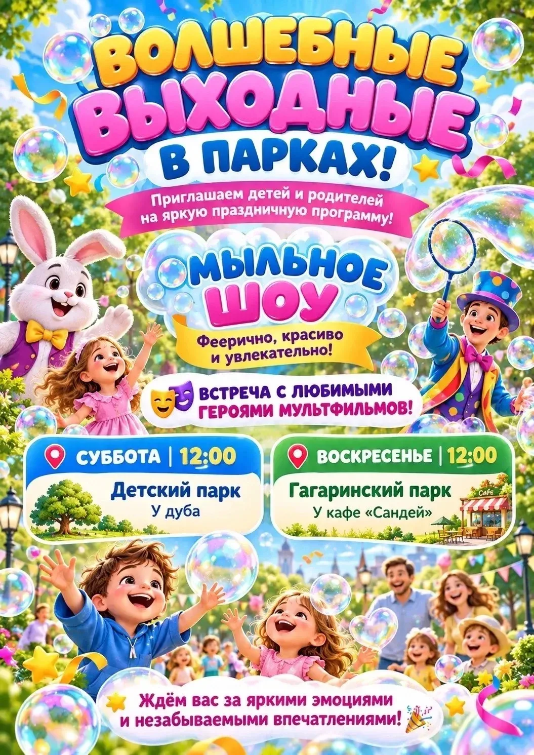 🫧✨ ВОЛШЕБНЫЕ ВЫХОДНЫЕ В ПАРКАХ СИМФЕРОПОЛЯ! 🎉🌈