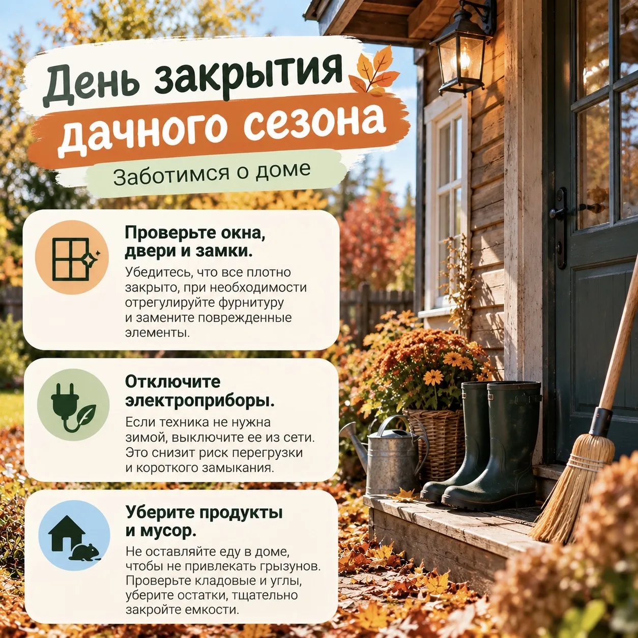 На этой неделе отмечается День закрытия дачного сезона 🏡🍂