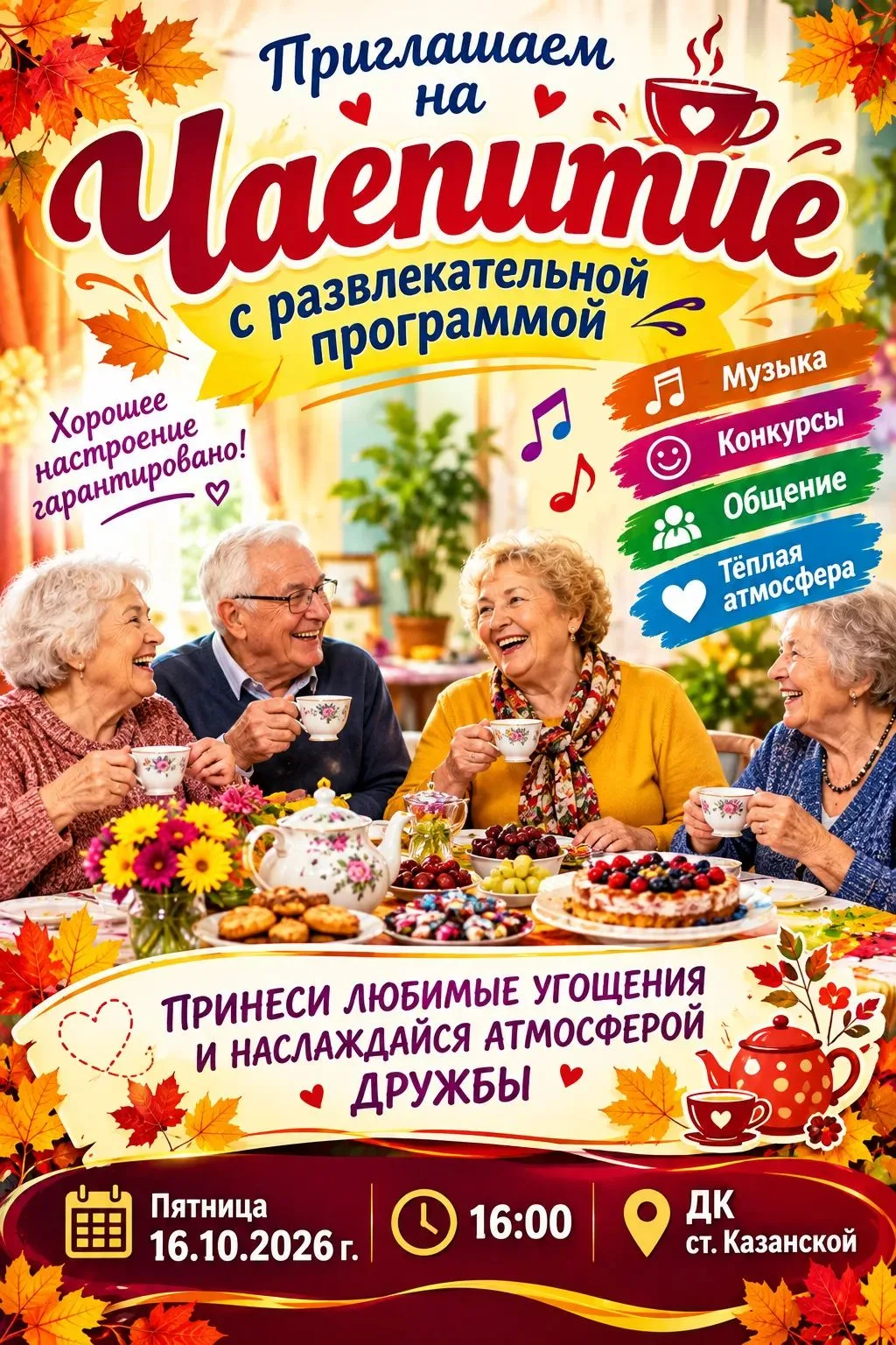 🍂 Приглашаем на тёплое чаепитие с развлекательной программой!