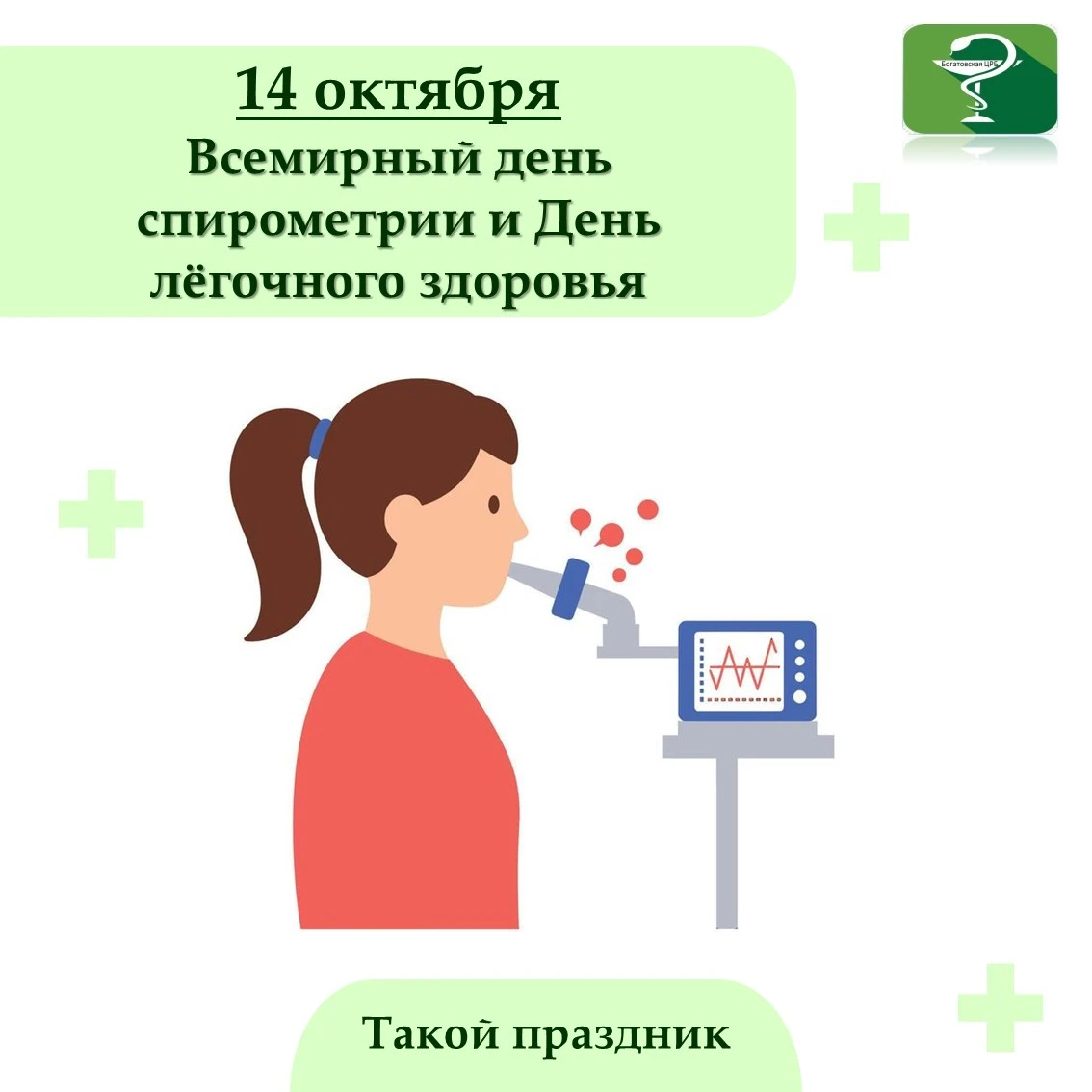 Всемирный день спирометрии и День лёгочного здоровья ежегодно отмечается 14 октября. Эт...