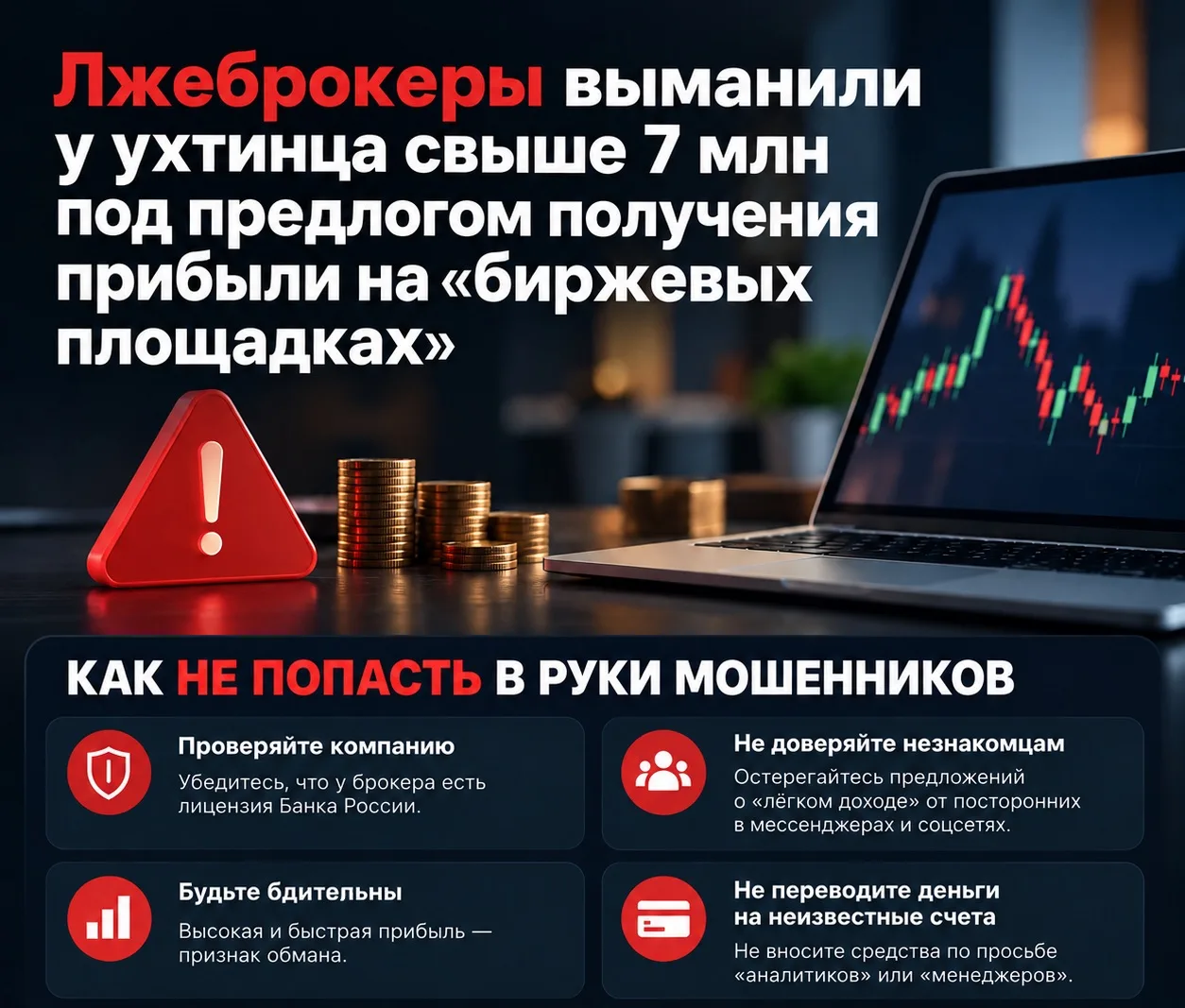Лжеброкеры выманили у ухтинца свыше 7 млн под предлогом получения прибыли на «биржевых ...