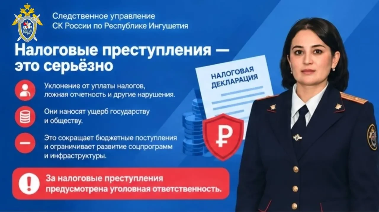 СК по Ингушетии напомнил о наказании за налоговые преступления