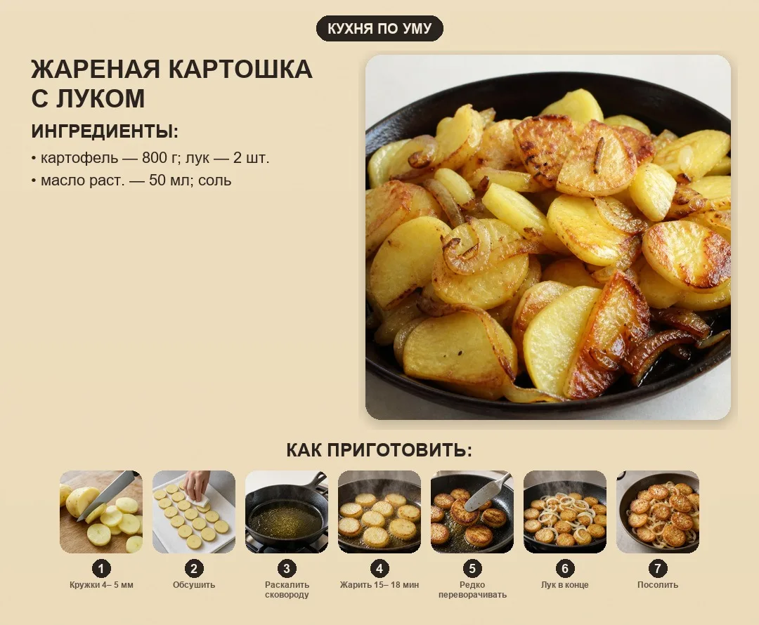 Жареная картошка с луком