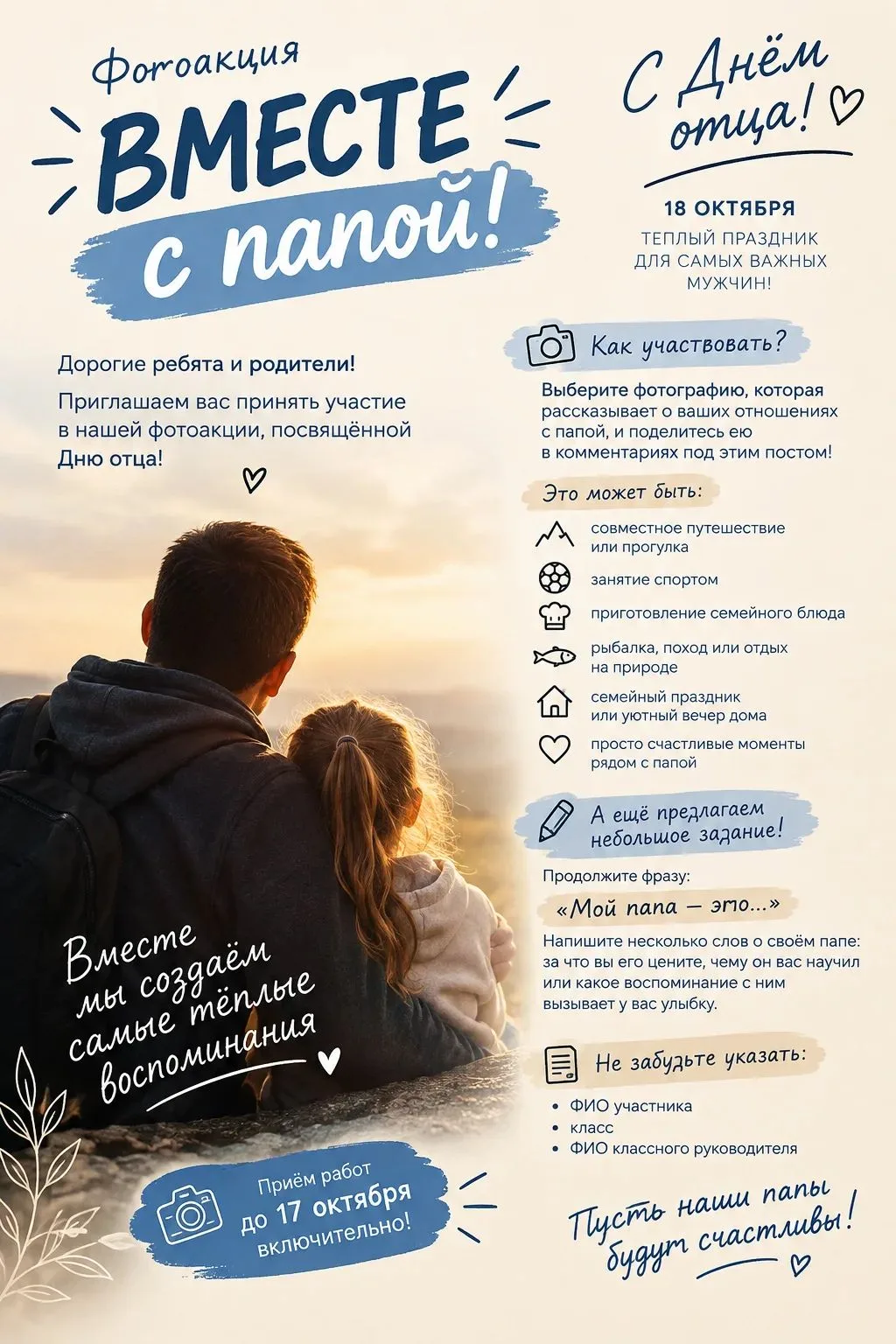 📸 Фотоакция «ВМЕСТЕ с папой!» 💙