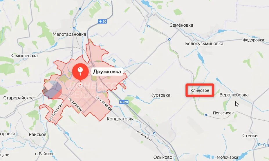 ВС России вошли в Клиновое, что на восточном направлении от Дружковки, – сообщают военн...