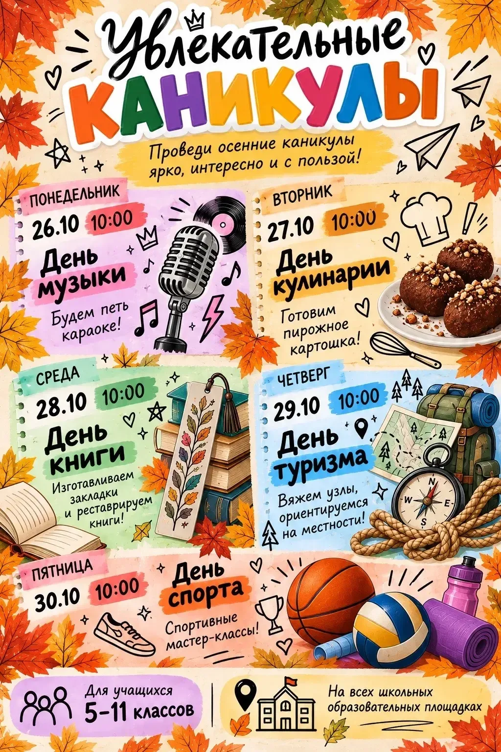 🍁 Осенние каникулы — время ярких впечатлений! 🍁