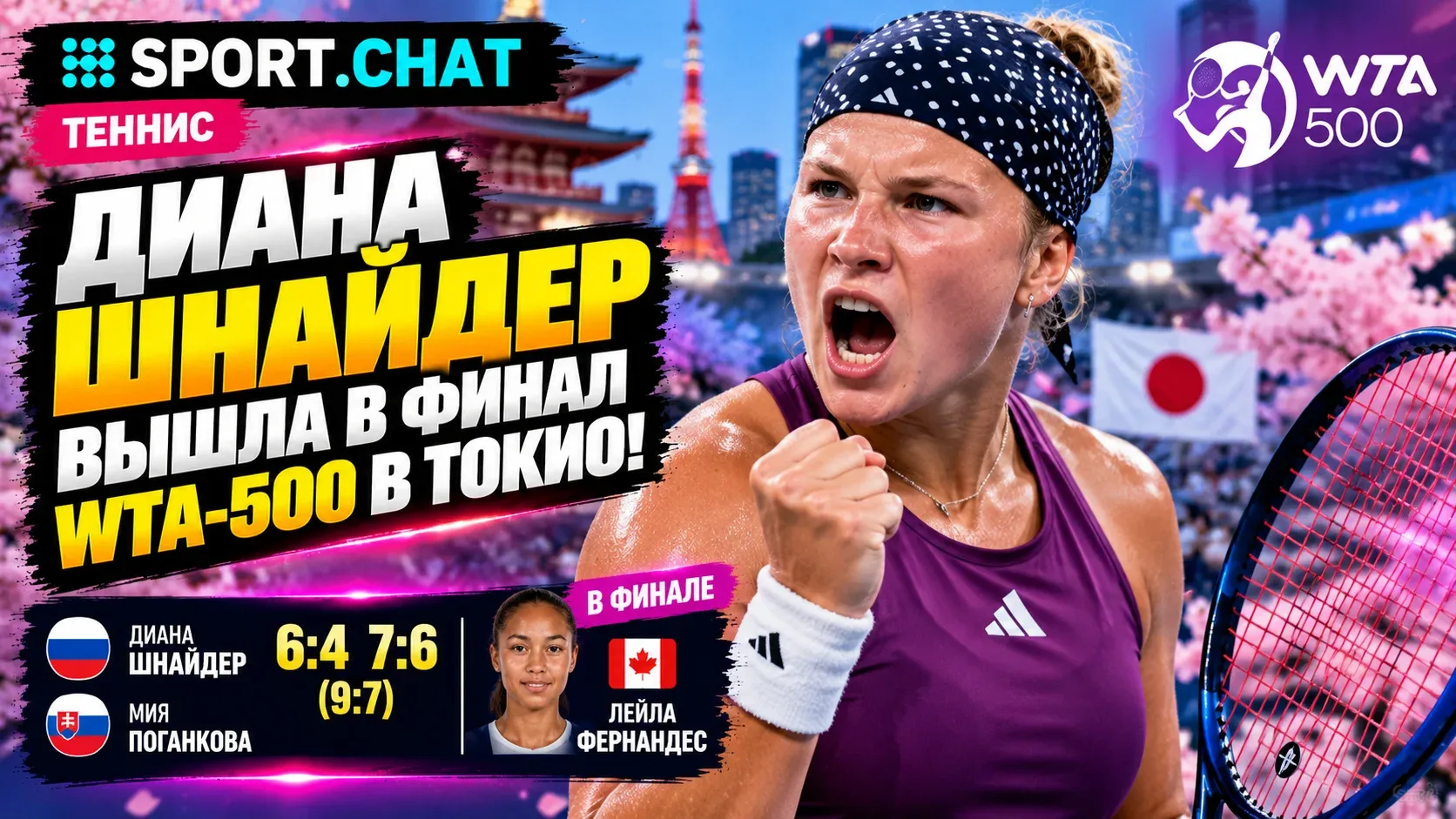 Диана Шнайдер вышла в финал WTA-500 в Токио! Россиянка обыграла сенсационную словачку в...