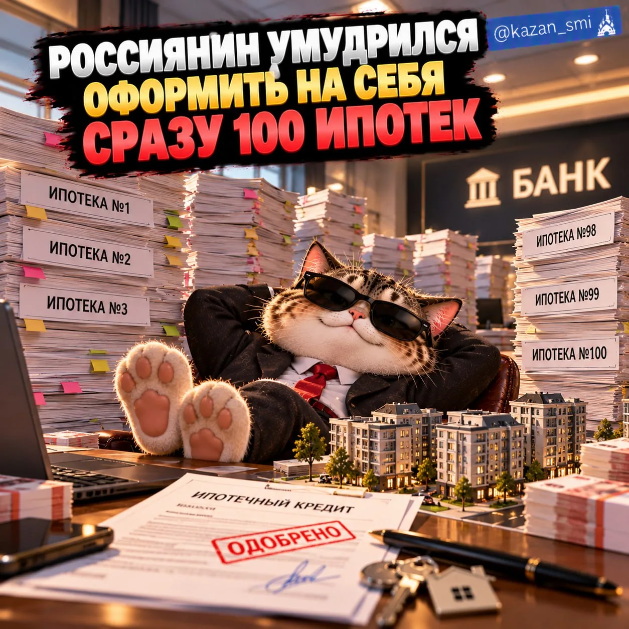 🤯 Россиянин умудрился оформить на себя сразу 100 ипотек