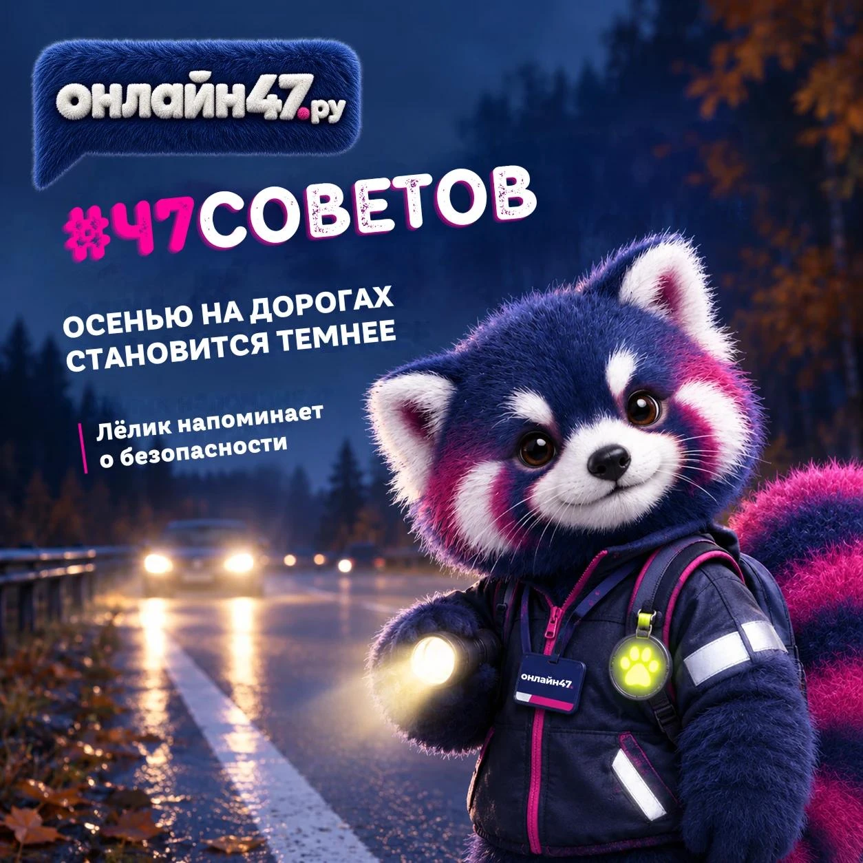 #47советов: как быть заметнее и внимательнее на осенних дорогах Ленобласти