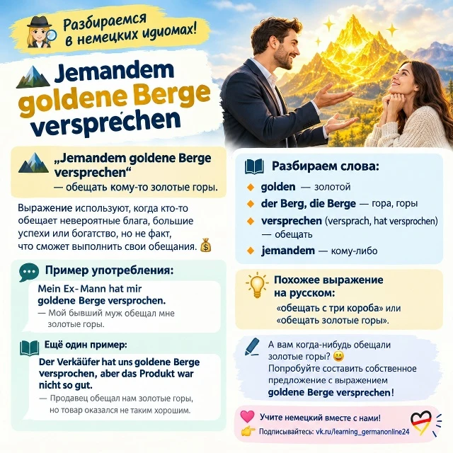 🤔 Что означает выражение „jemandem goldene Berge versprechen“? ⛰✨
