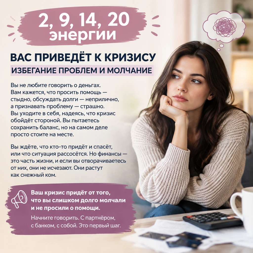 Где прячется финансовый кризис: смотрим на энергии в зоне денег, центр матрицы и день р...