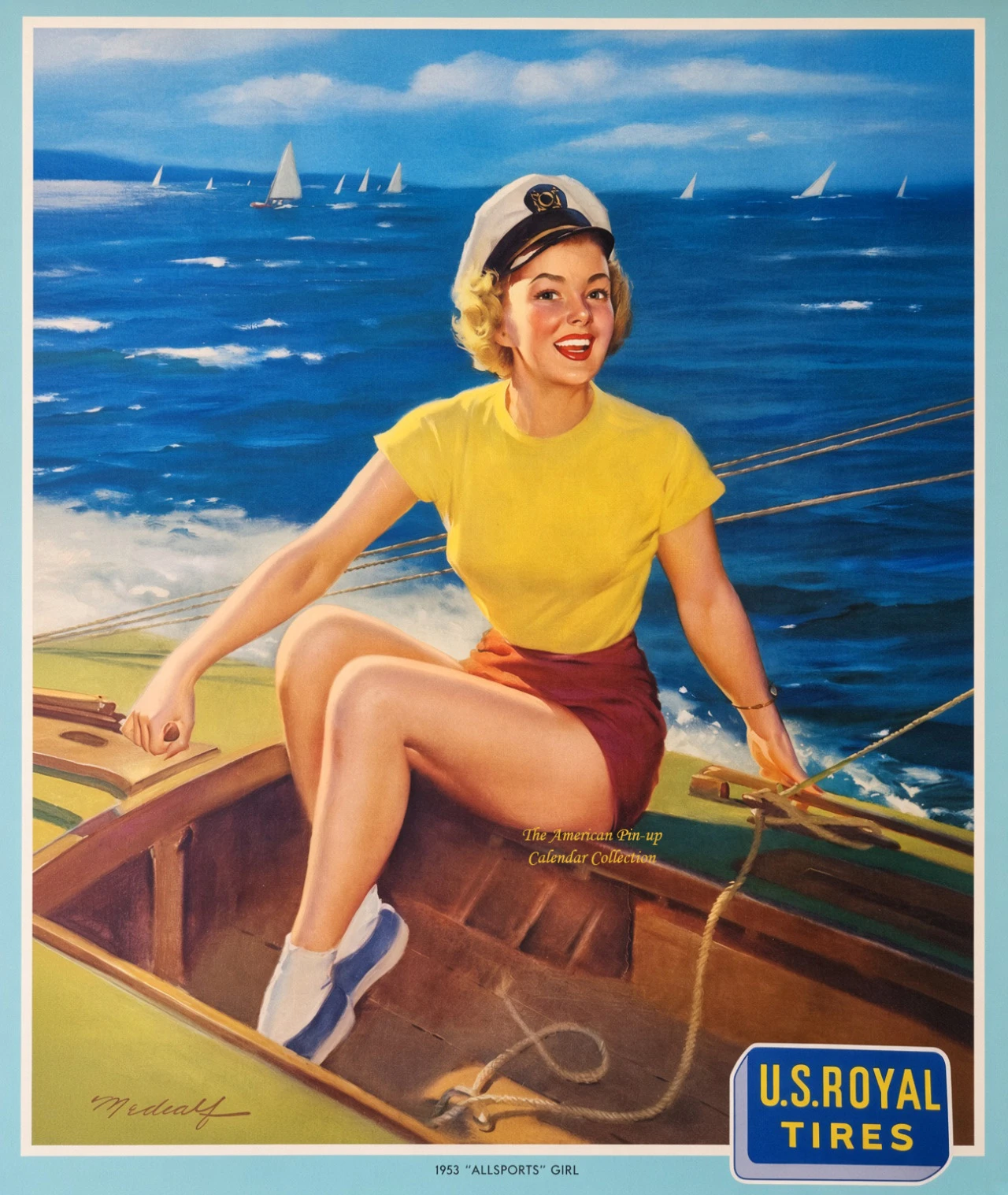 Билл Медкалф — Девушка из рекламы Royal Tires «Allsports» 1953 года. Иллюстрация для ре...