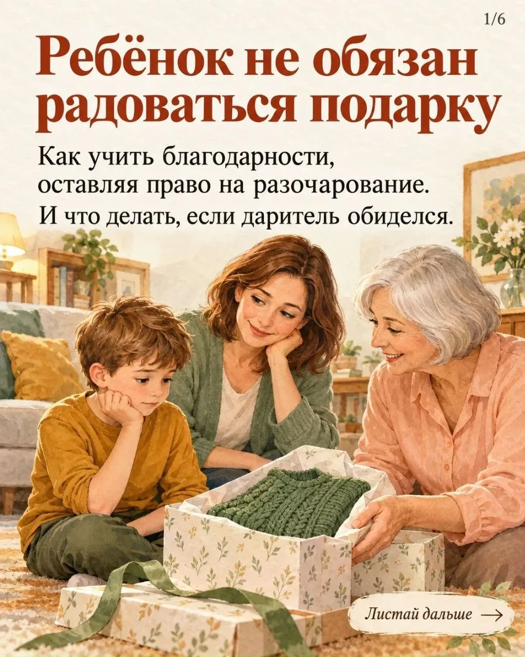 Ребёнок не обязан радоваться подарку 🎁