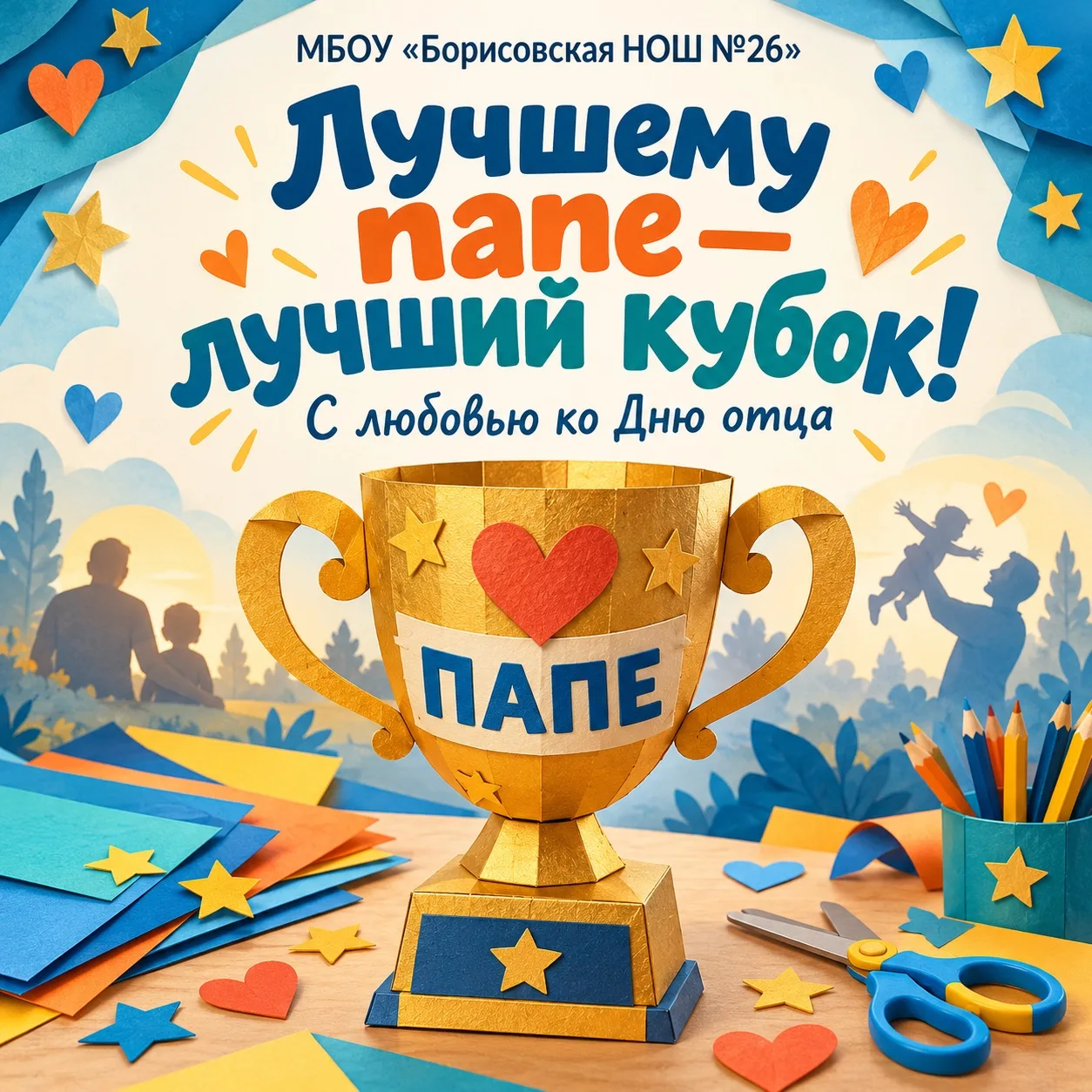 🏆💙 ЛУЧШЕМУ ПАПЕ — ЛУЧШИЙ КУБОК!
