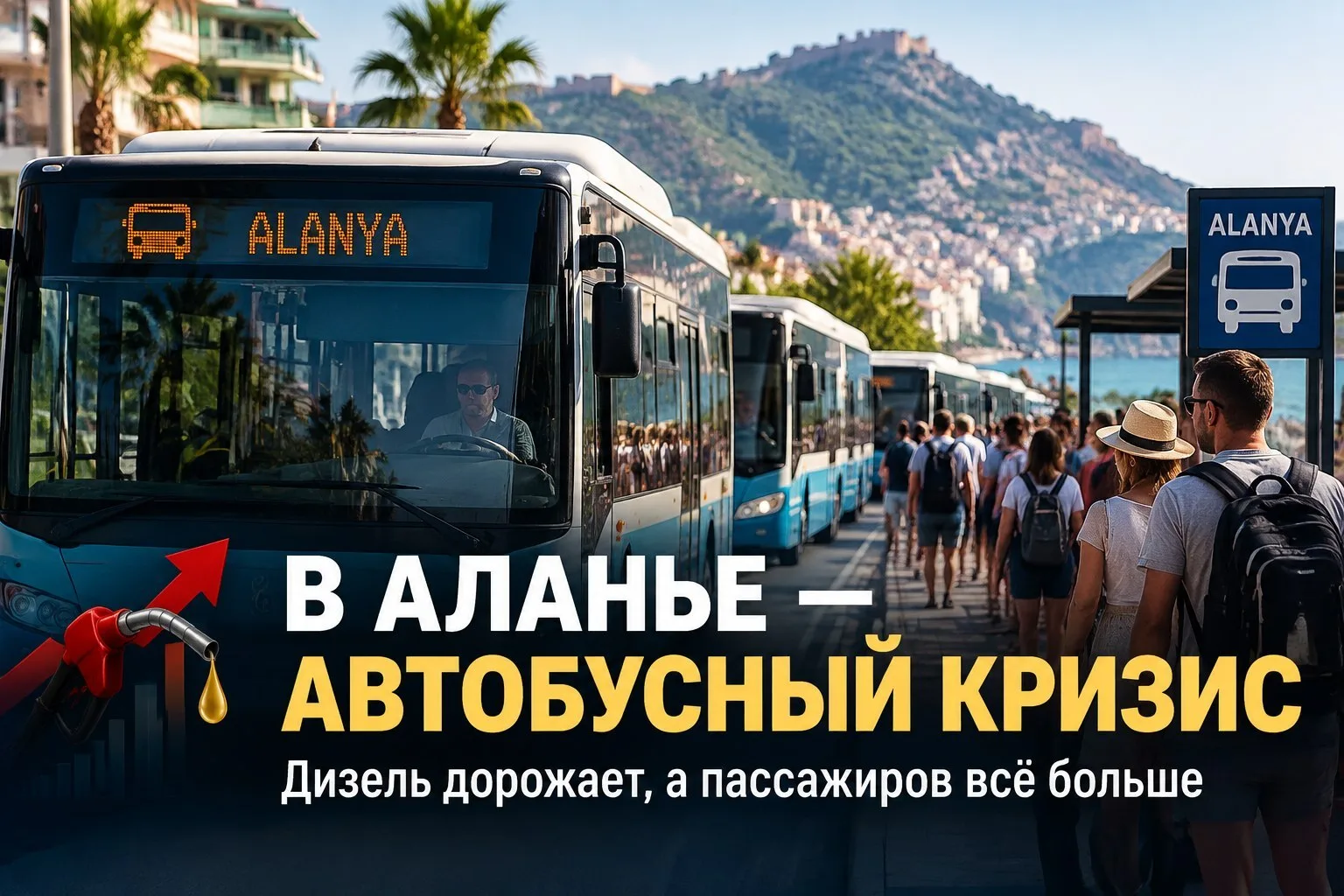 🚌 Автобусный коллапс в Аланье: дизель дорожает, а пассажиров всё больше