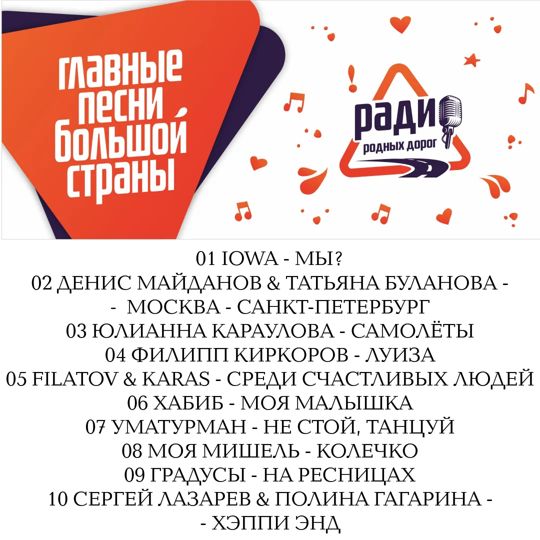 Национальный хит-парад ГЛАВНЫЕ ПЕСНИ БОЛЬШОЙ СТРАНЫ