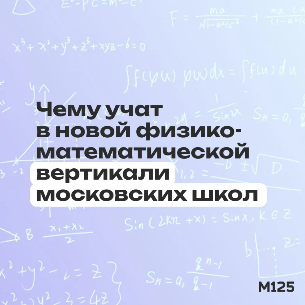 В московских школах запустили физико-математическую вертикаль для учеников 7–9-х классо...