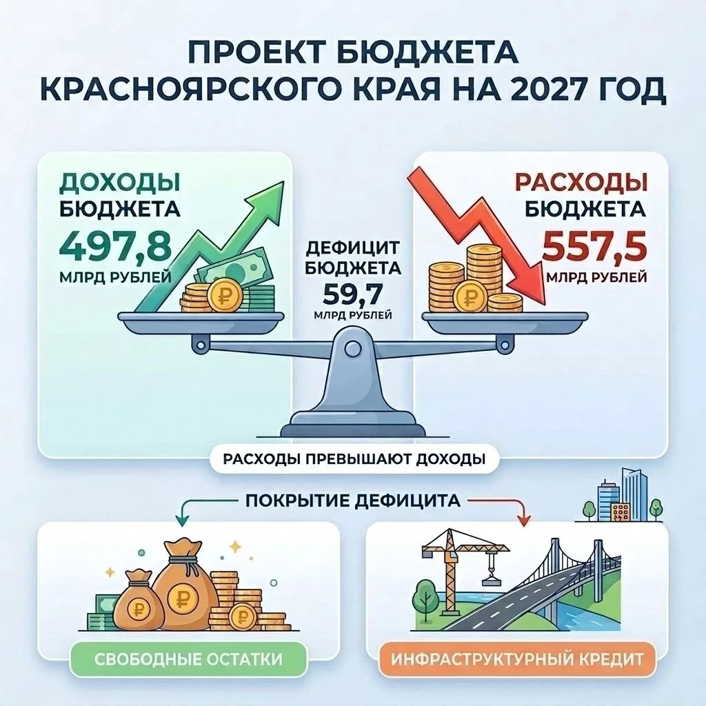 Плановый дефицит краевого бюджета – около 60 млрд рублей